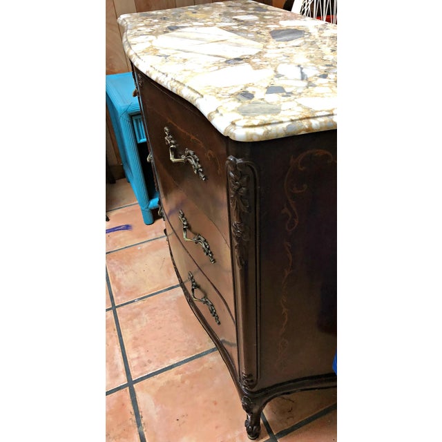 Antique French Marble Top Chest of Drawers For Sale - Image 4 of 8