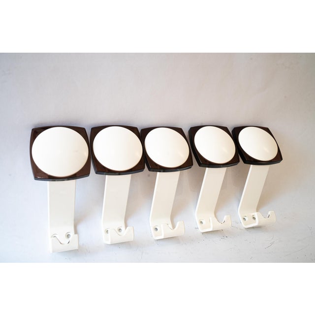 Iron and Acrylic Glass Wall Hooks, Vienna, 1950s, Set of 5, in Flawless conditions. Designed 1950 to 1959