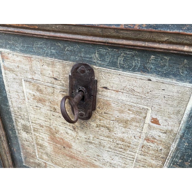 Antique Painted Chest, 1773 For Sale - Image 9 of 12