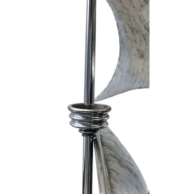 Gio Ponti Gio Ponti, Black Wood and Hammered Metal Sailing Ship, 1960s, Metal and Compressed Wood For Sale - Image 4 of 10