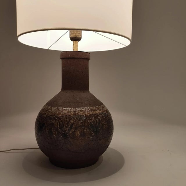Mid-Century Modern Spanish Ceramic Table Lamp by ASO, 1960s For Sale - Image 3 of 11