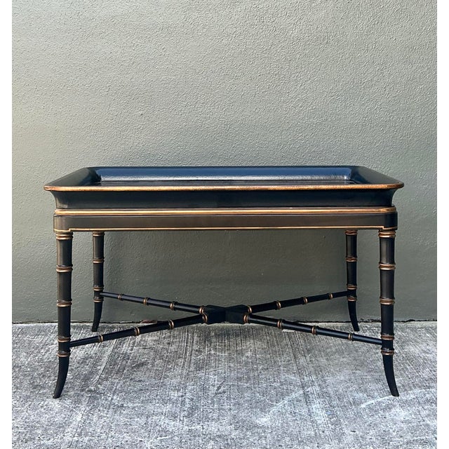 Late 20th Century Vintage Chinoiserie Tray Coffee Table For Sale - Image 5 of 12
