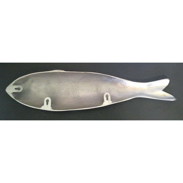 Silver Vintage Style Silver Metal Fish Wall Hanging Sculpture For Sale - Image 8 of 12