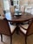 Traditional Contemporary Chesnut Round Dining Table and 8 Chairs For Sale - Image 3 of 7