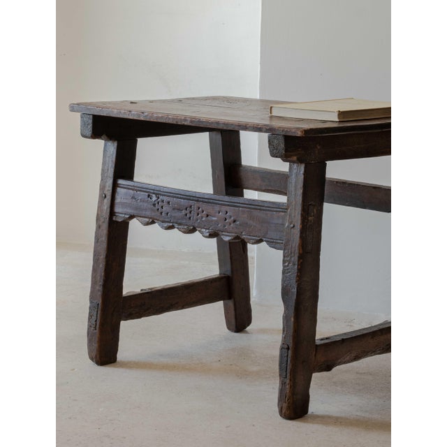 Small console table recovered in Spain and dating back to the 18th century. Deep original patina with wooden top. The...