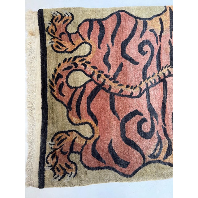 1960s Tibetan Tiger Rug - ~ 3 x 6 | Chairish