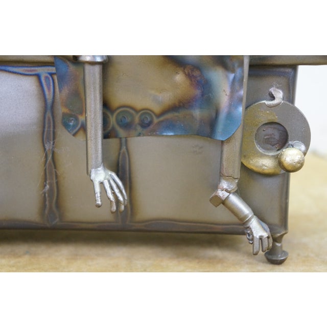 Vintage Handcrafted Metal Art Surgical Scene Sculpture Figurine Doctors Gift 13" For Sale - Image 16 of 18
