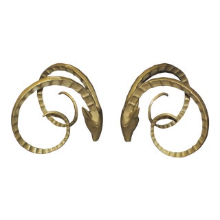 20th Century Hollywood Regency Forged Metal Ibex Table Base - 2 Pieces For Sale