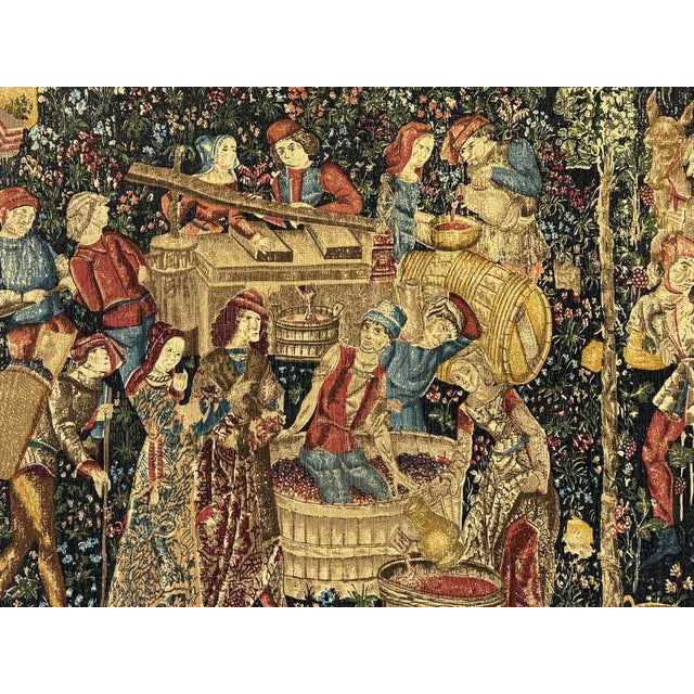 1970s The Grape Harvest Wall Tapestry from JP Panneaux Gobelins, 1970s For Sale - Image 5 of 9