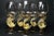 Gold Vintage Mid 20th Century Hand Blown Venetian Dolphin Goblets- Set of 7 For Sale - Image 8 of 12