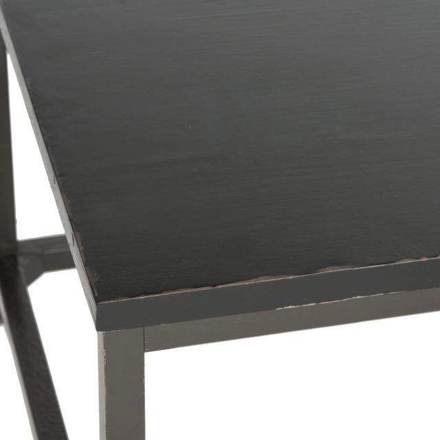 Modern Minimal Coffee Table in Distressed Black For Sale - Image 3 of 5