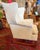 1980s Hickory Chair Co White Wingback Chair With Tone-on-Tone Embroidery and Matching Ottoman For Sale In Saint Louis - Image 6 of 11