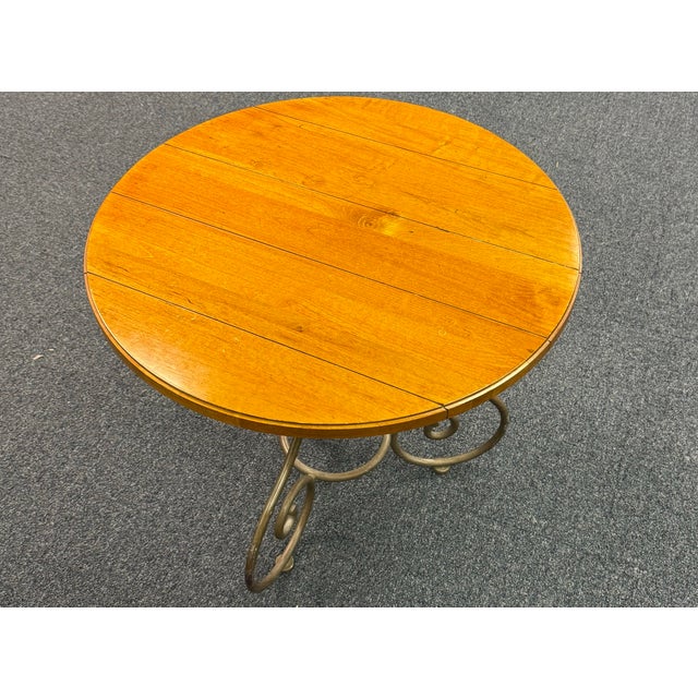Ethan Allen Ethan Allen Legacy Iron and Wood End Table For Sale - Image 4 of 8