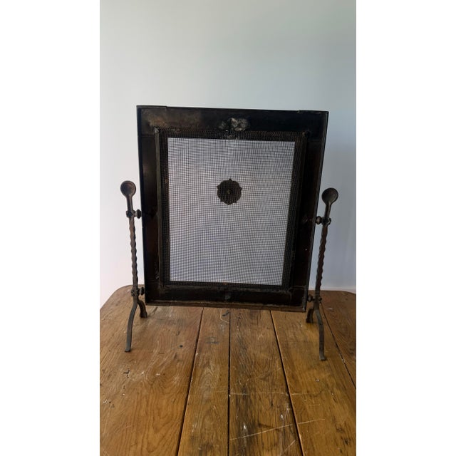 Metal Vintage Spanish Revival Wrought Iron and Fireplace Screen For Sale - Image 7 of 9