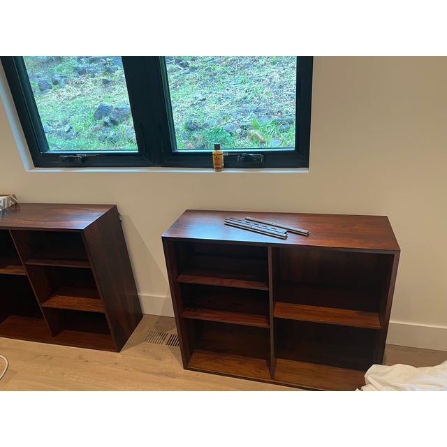 Midcentury Rosewood Desk Plus Bookcases by Kai Kristiansen, 1950s, Made in Denmark Danish mid-century modern half oval...