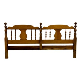 Vintage King Size Spindle Headboard For Sale