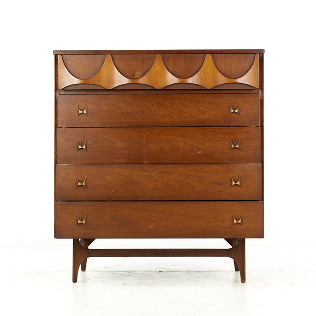 Broyhill Brasilia Mid Century Walnut Highboy Dresser Chairish
