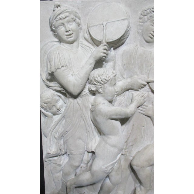 Classical Roman Plaster Bas-Relief of Roman Classical Triumph For Sale - Image 3 of 9