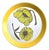 1970s Mikasa Duplex Duet Yellow Poppy Chop Plate Designed by Ben Seibel For Sale