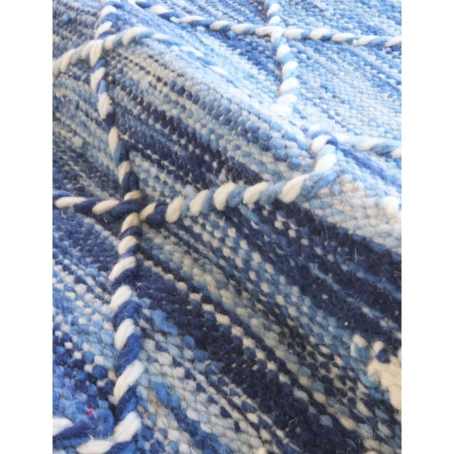Textile Indigo Flatweave Rug - 7 X 2.3 Ft For Sale - Image 7 of 8