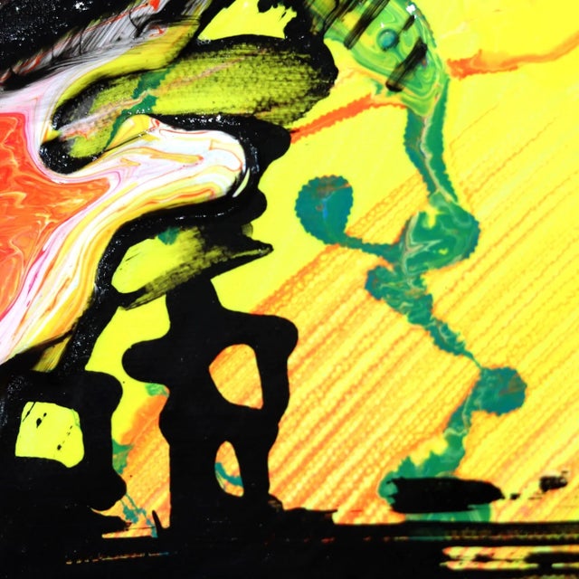 Textile "City Life (Circa 2017)" Contemporary Original Acrylic Painting by Dez Gaskin For Sale - Image 7 of 10