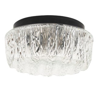 Glass Ice Glass Wall or Ceiling Lamp from RZB, 1970s For Sale