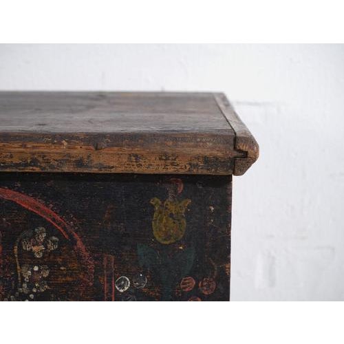 Brown Antique Red Colored Trunk in Wood, 1870 For Sale - Image 8 of 12