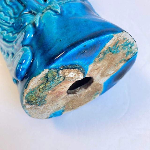 Chinese Phoenix Statue Turquoise Glaze Bird Vintage For Sale - Image 10 of 11