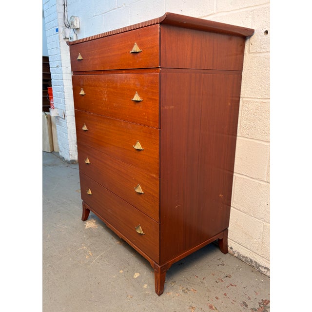 R-Way Furniture Company Mid 20th Century Chinoiserie "Pagoda" Highboy Dresser by R-Way For Sale - Image 4 of 14