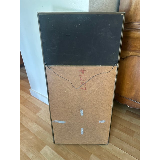 Mid 20th Century Vintage Chinese Chinoiserie Black Lacquer & Gilt Mirror For Sale - Image 5 of 8