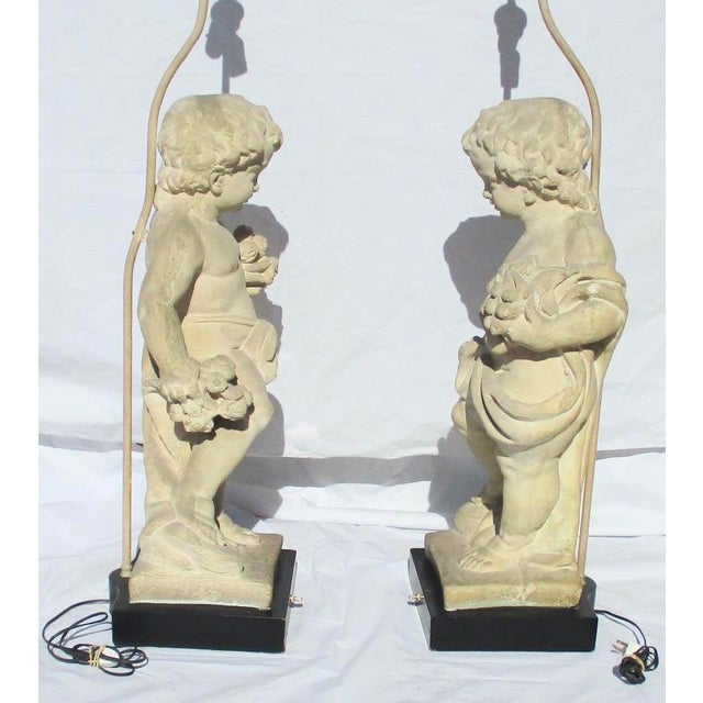 Allegorical Seasons Figural Sculpture Table Lamps - A Pair of 2 For Sale - Image 9 of 17