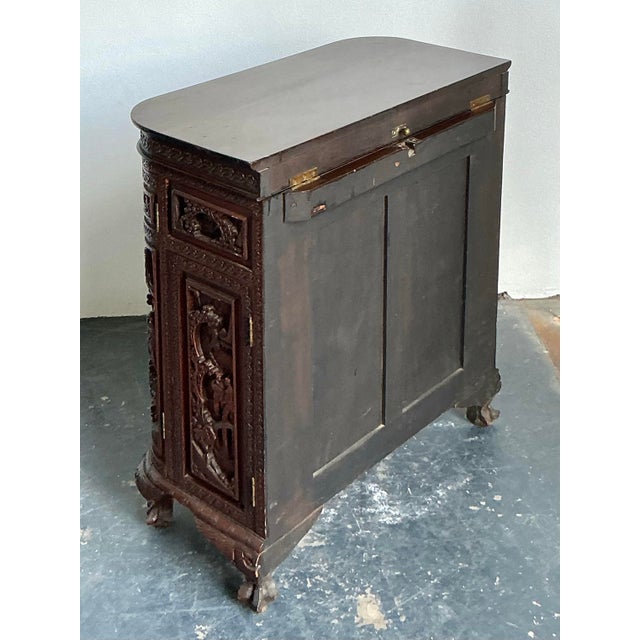 Vintage Asian Hand Carved Camphor Dry Bar For Sale - Image 9 of 13