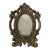 1940's Gold Cast Iron Oval Picture Frame For Sale