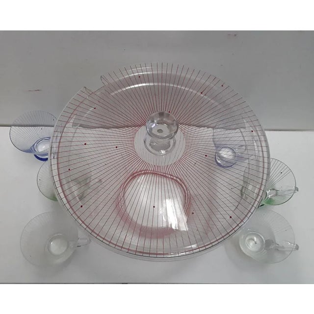 Mid-Century Modern Geometric Glass Bowl Set, 1950s, Set of 7 For Sale - Image 3 of 5