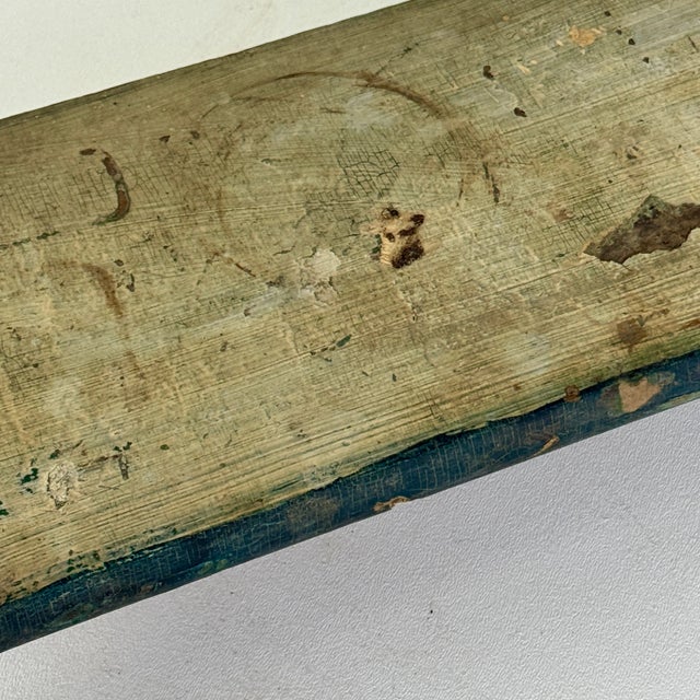 Vintage Faux Bamboo 3 Tier Wooden Hanging Shelf Unit in Deep Bright Blue For Sale - Image 10 of 11