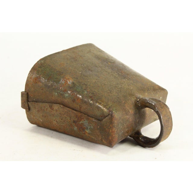 Ea./Mid 1800's Primitive Wrought Iron Cow Bell W Original Clapper New England For Sale - Image 14 of 18