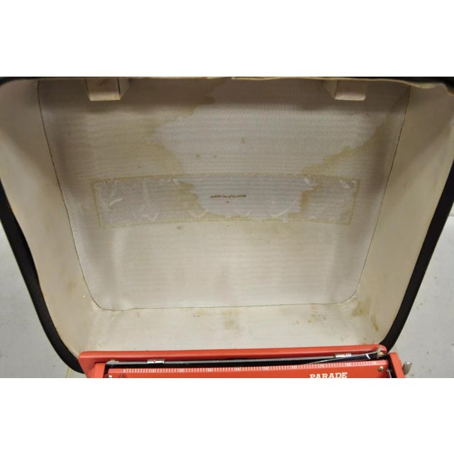 Vintage Royal Holland Parade Coral Red Mid Century Modern Typewriter in Case For Sale - Image 9 of 12