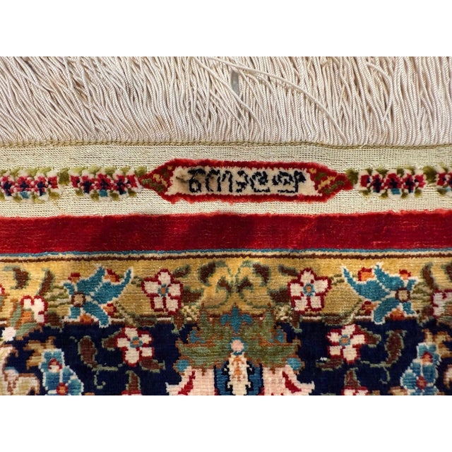 Textile 1970s Vintage Ozipek Silk Hereke Textile Art, "Cheerful Spring/Tree of Life" Design For Sale - Image 7 of 8