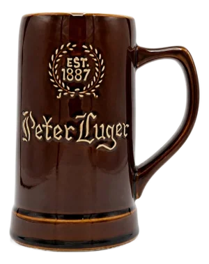 Vintage Peter Luger Steakhouse Nyc Restaurant Brown Ceramic Stein Mug
