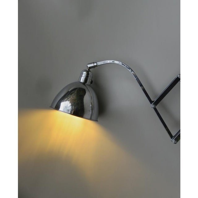 Silver Bauhaus Scissor lamp in Chrome-Plated Brass, 1930s For Sale - Image 8 of 18