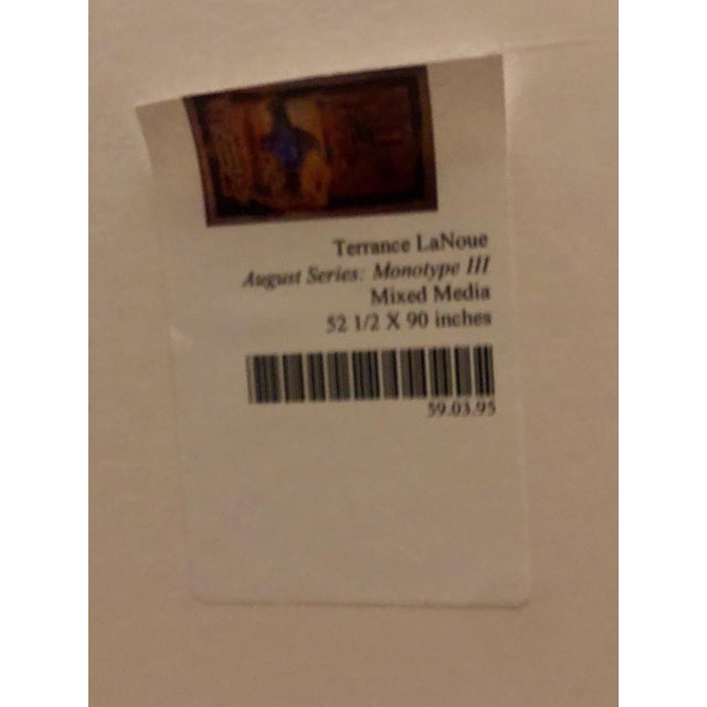 Terence La Noue, Huge Abstract Modernist "August Series" Mixed Media Monotype Colorful Painting, 1990 For Sale - Image 15 of 16