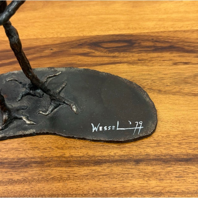 Mid 20th Century Vintage Signed Brutalist Welded Metal Sculpture Signed & Dated 1979 For Sale - Image 5 of 6