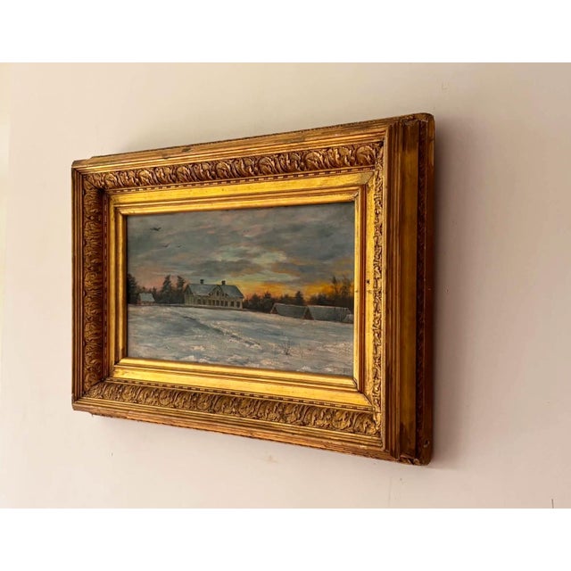 An antique oil painting on wooden panel attributed to George Edward Lodge (1860–1954), signed and dated 1882. The work...