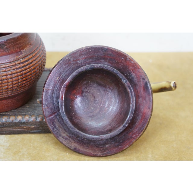 Antique Danish Carved Folk Art Hunt Pipe Bird Tobacco Keepsake Box 8" For Sale - Image 9 of 16