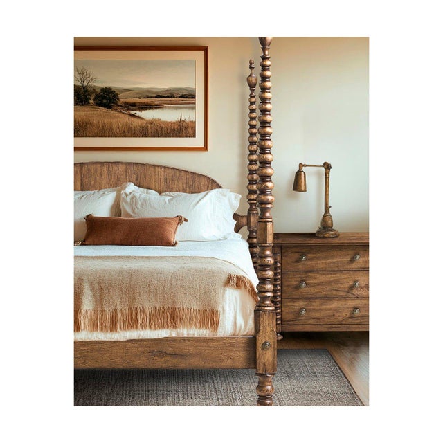 Wood Colonial Turned-Post Four-Poster King Bed For Sale - Image 7 of 12