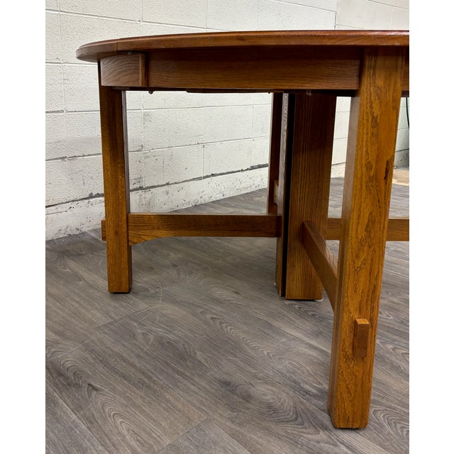 Vintage Richardson Brothers Co Solid Oak 54 Inch Round Dining Table For Sale In Kansas City - Image 6 of 18
