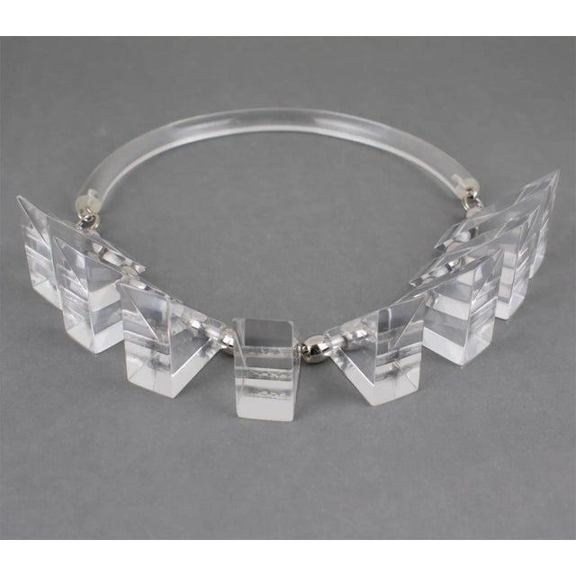 Judith Hendler Clear Acrylic Neck-Ring Choker Necklace For Sale - Image 10 of 17