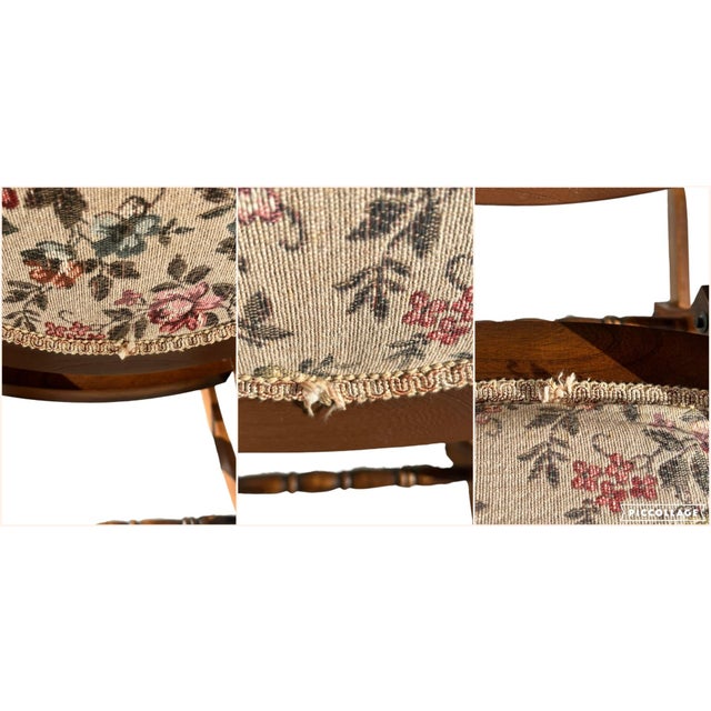 Early 20th Century Carved Walnut & Upholstered Folding Rocking Chair ...