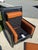 Animal Skin Vintage Roche Bobois Leather Chair & Ottoman For Sale - Image 7 of 11