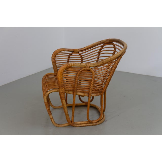 Danish Rattan Lounge Chair by Tove Kindt-Larsen for R. Wengler, 1940s For Sale - Image 17 of 18